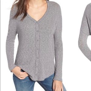 Bp ribbed gray cardigan sweater